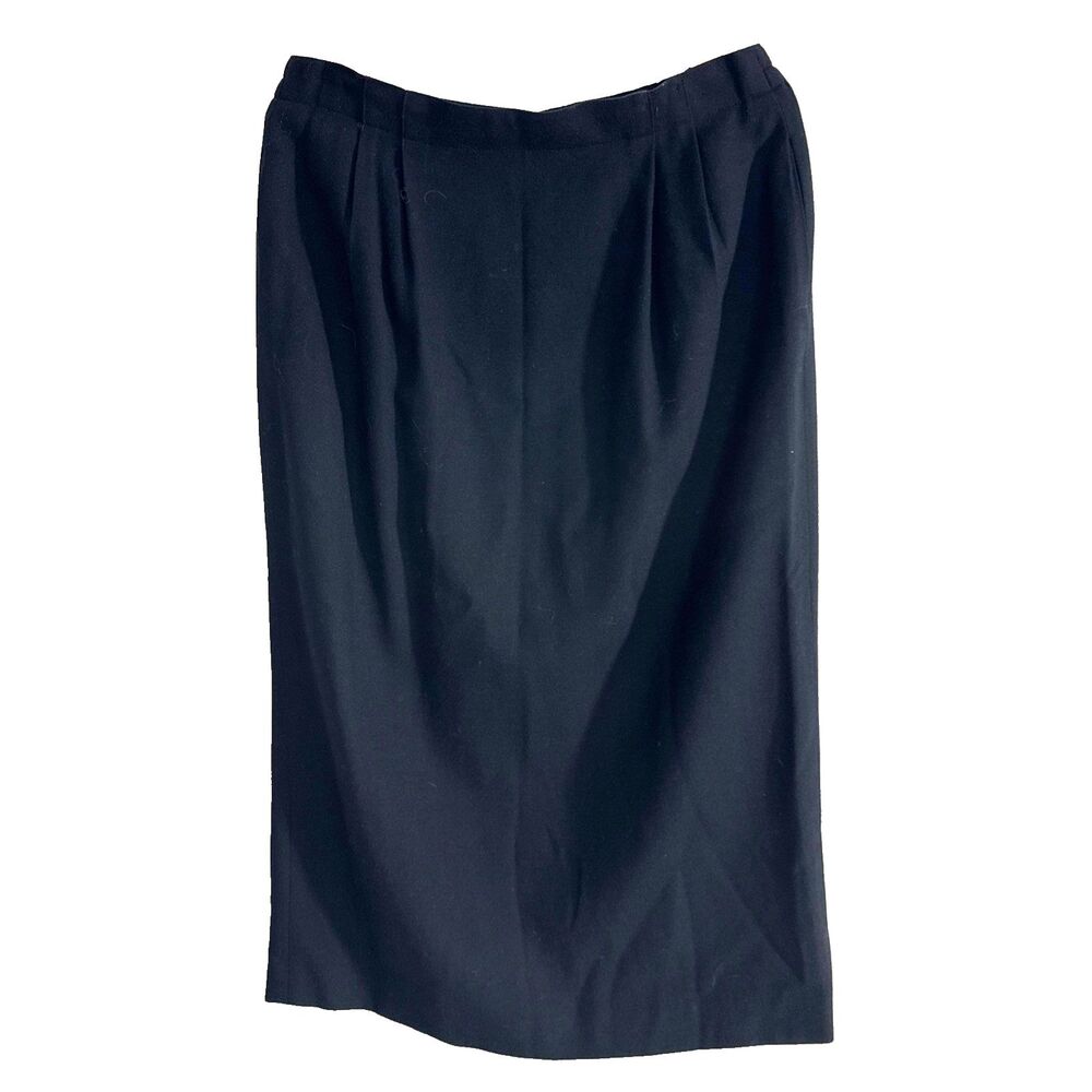 2 Talbots Pure Wool Skirts - 14 - (1) Black + (1) Navy - Career Professional